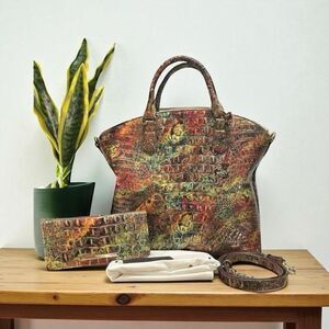 Brahmin Duxbury large satchel and wallet set